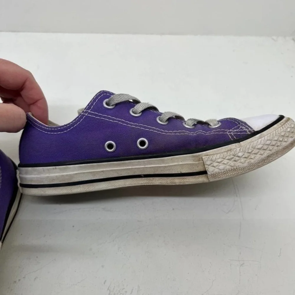 Converse All Star Purple Canvas Low Top lace up canvas Sneakers 337837f Youth 2